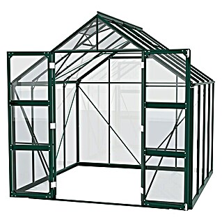 Vitavia Gewächshaus Domus 6700 (Außenmaß inkl. Dachüberstand (B x T): 257 x 263 cm, 3 mm, Smaragd)