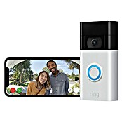 Ring Türklingel mit Kamera 2. Gen. Video Doorbell 1 Akku (Nickel matt, 1.080 Pixel (Full HD), 2,8 x 6,2 x 12,65 cm, Smarte Steuerung: Ring App) | BAUHAUS