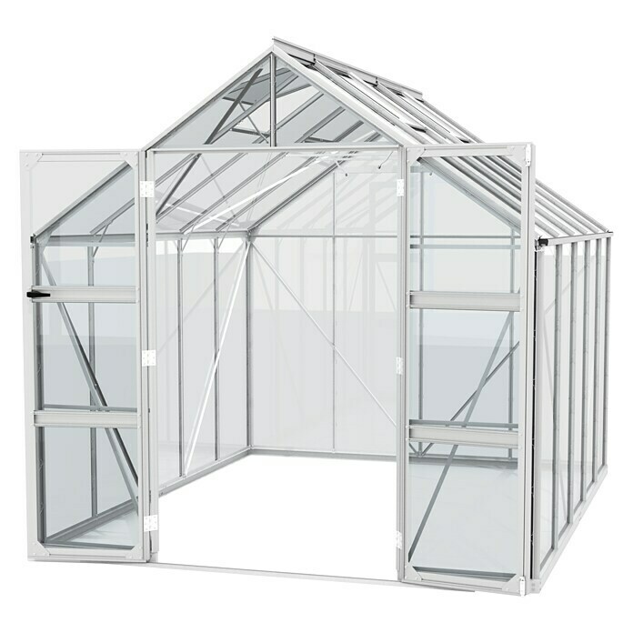 Vitavia Gewächshaus Domus 8300 (Außenmaß inkl. Dachüberstand (B x T): 257 x 325 cm, 3 mm, Aluminium) | BAUHAUS