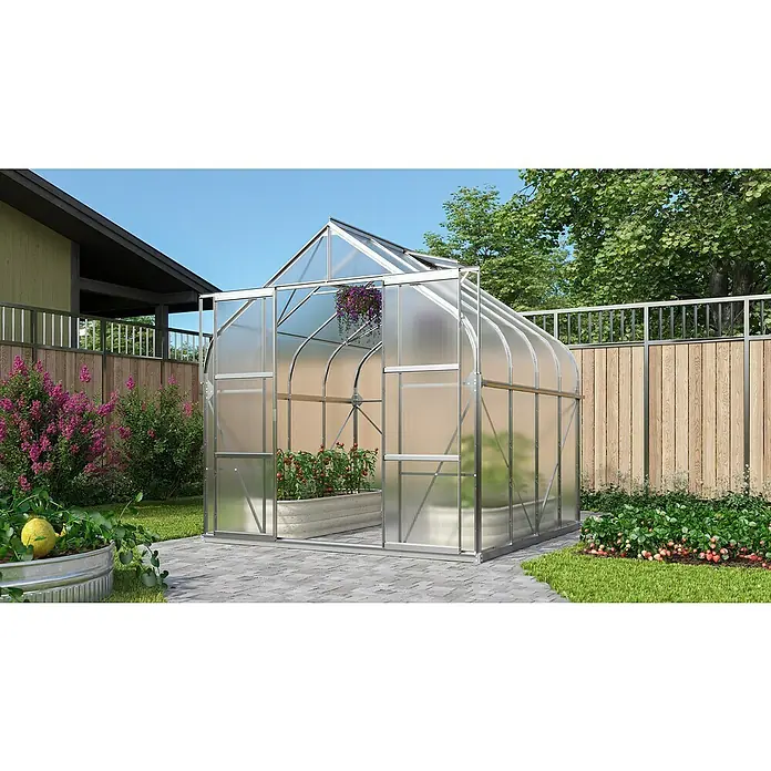Vitavia Gewächshaus Dione 6700 - 258 cm x 263,5 mm x 254,5 mm, Wandstärke: 4 mm, Aluminium - Das Gewächshaus im Garten bietet den perfekten Ort zum Anbau von Gemüse und Pflanzen und ist ein echter Hingucker.