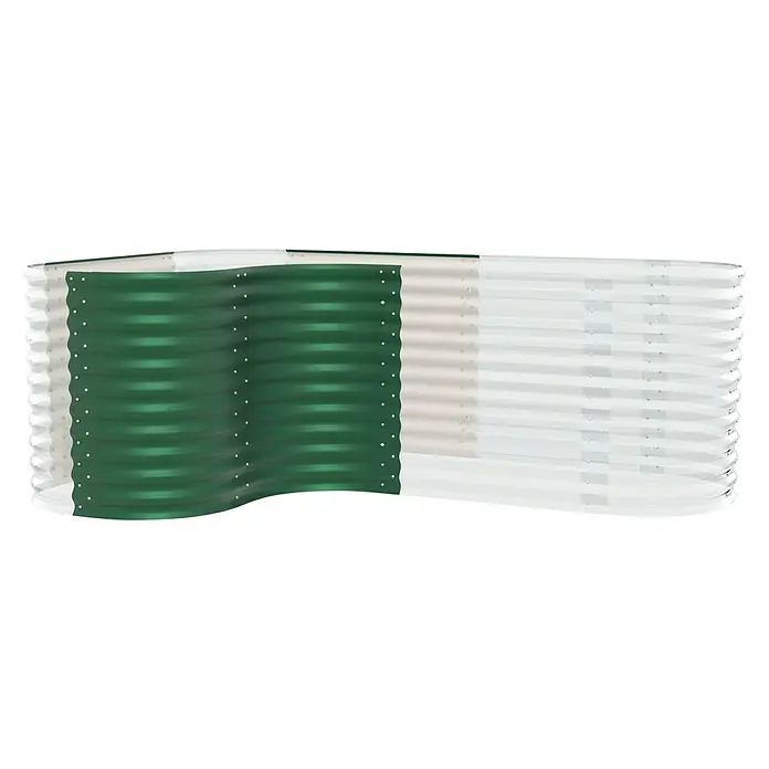 Vitavia Hochbeet-Erweiterung Curve 85880 x 86 cm, Stahl, Seegras - Ein erhöhtes Gartenbeet mit gewelltem, farbigem Blech und silbernen Akzenten, ideal für den Garten.