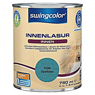 swingcolor Holzlasur Innenlasur (Opalblau, 750 ml, Seidenmatt)