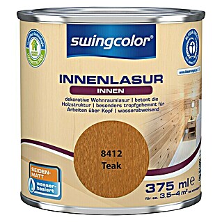 swingcolor Holzlasur Innenlasur (Teak, 375 ml, Seidenmatt)