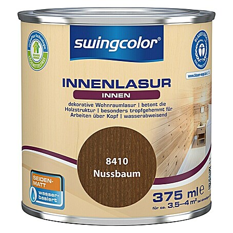 swingcolor Holzlasur Innenlasur (Nussbaum, 375 ml)