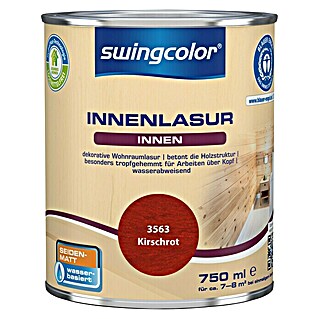 swingcolor Holzlasur Innenlasur (Kirschrot, 750 ml, Seidenmatt)