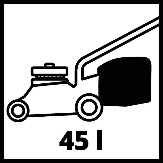 Einhell Power X-Change 18V Akku-Rasenmäher GE-CM 36/37 Li-Solo - 18 V, Ohne Akku, Schnittbreite: 37 cm - Symbol für einen Rasenmäher mit 45 Litern Fangkorb, ideal für die Gartenpflege.