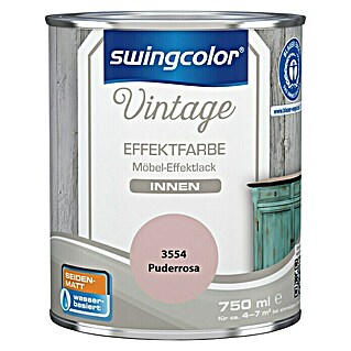 swingcolor Vintage Effektfarbe Möbel-Effektlack (Puderrosa, 750 ml, Seidenmatt, Wasserbasiert)