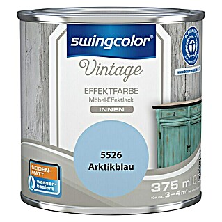 swingcolor Vintage Effektfarbe Möbel-Effektlack (Arktikblau, 375 ml, Seidenmatt, Wasserbasiert)