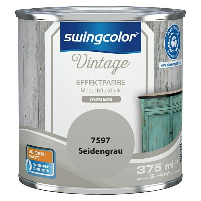 Swingcolor Vintage Effet Meuble gris satiné