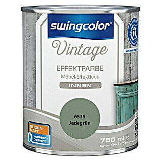 swingcolor Vintage Effektfarbe Möbel-Effektlack (Jadegrün, 750 ml, Seidenmatt, Wasserbasiert)