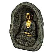 Buddha in Steinhöhle Sitzend (10,5 x 10 x 28 cm, Farbe: Grau/Gold) | BAUHAUS