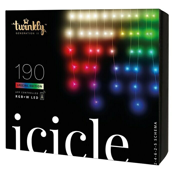 Twinkly Smart-LED-Lichterkette Icicle (Außen, 10,5 m, Lichtfarbe: RGB, 190 Stk., Netzbetrieben) | BAUHAUS