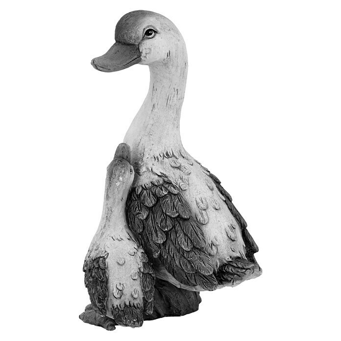 Deko-Ente mit EntenkindL x B x H: 24,5 x 22,5 x 40 cm, Grau Diagonal View