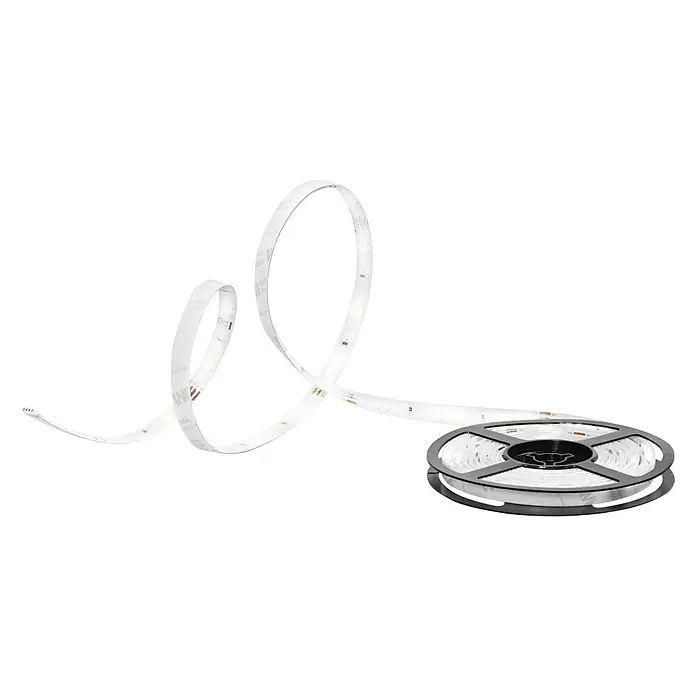 Ledvance SUN@Home Smart-LED-Band Moodlight - Länge: 300 cm, Kaltweiß, 13,5 W, 65 lm - Produktansicht einer LED-Lichterkette auf einer Rolle. Die LED-Kette ist aufgerollt und zeigt eine flexible Beleuchtungslösung für verschiedene Anwendungen.