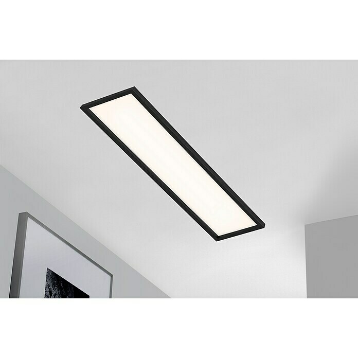 Briloner LED-Panel (36 W, L x B x H: 119,5 x 29,5 x 8 cm, Schwarz, Warmweiß) | BAUHAUS