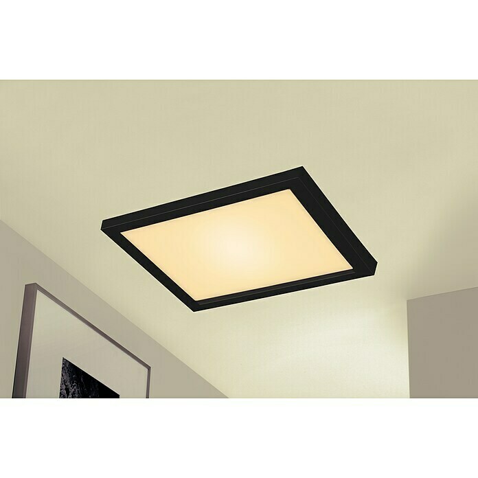 Briloner LED-Panel (18 W, L x B x H: 29,5 x 29,5 x 8 cm, Schwarz, Warmweiß) | BAUHAUS