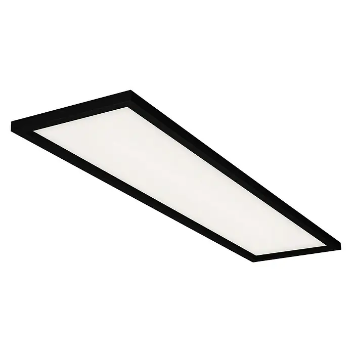 Briloner LED-Panel - 36 W, L x B x H: 119,5 x 29,5 x 8 cm, Schwarz, Warmweiß - Schwarze LED-Deckenleuchte mit einem rechteckigen, weißen Leuchtpaneel, ideal für moderne Innenräume.\n