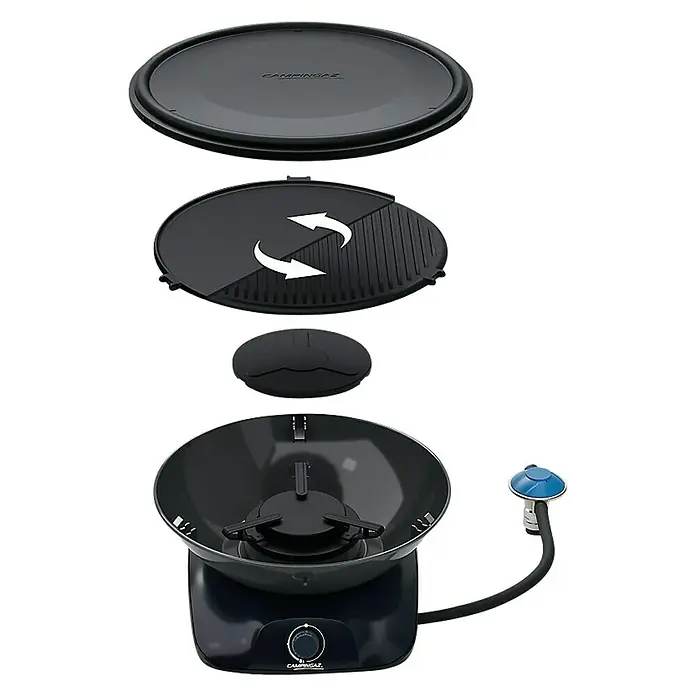 Campingaz Barbacoa de gas CV 360 - 2.400 W, Número de quemadores: 1 - Cocina Campingaz con varios accesorios para opciones de cocción versátiles. Ideal para camping y cocina al aire libre.