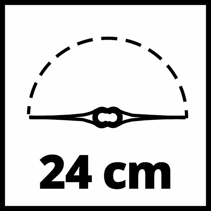 Einhell Power X-Change 18V Akku-Rasentrimmer GE-CT 18 Li-Solo - 18 V, Li-Ionen, Ohne Akku - Symbol für einen Rasentrimmer mit einer Schnittbreite von 24 cm für präzises Kantenschneiden.