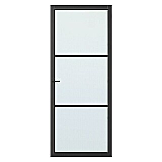 Solid Elements Binnendeur SE 4715 blank glas (93 x 211,5 cm, Draairichting: Rechts, Zwart, Stomp)