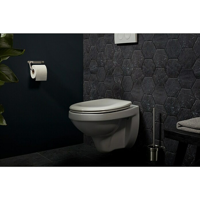 Haceka Ixi Toiletrolhouder zonder klep (Zonder deksel, Roestvrij staal, Geborsteld) | BAUHAUS