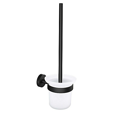 Tesa Moon WC-Bürstengarnitur (Mit Halterung, Metall, Schwarz)