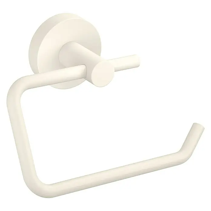 Tesa Moon Toilettenpapierhalter - Ohne Deckel, Weiß, Matt - Ein cremefarbener Toilettenpapierhalter zur Wandmontage. Das zeitlose Design passt in jedes Badezimmer.