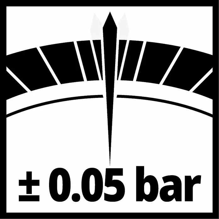 Einhell Reifenfüllmesser digital - Betriebsdruck: 13 bar - Präzisionsanzeige: Das Bild zeigt eine genaue Messanzeige mit einer Genauigkeit von ± 0,05 bar für präzise Messungen.