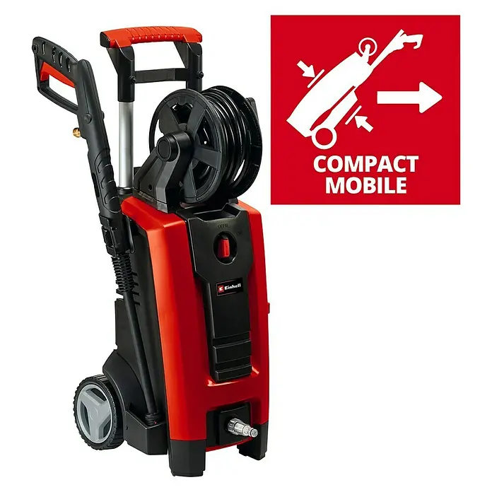 Einhell Hochdruckreiniger TE-HP 170 - 2.300 W, Max. Druck: 170 bar, Fördermenge: 440 l/h - Abbildung eines Einhell Hochdruckreinigers. Kompaktes, mobiles Design für einfache Reinigung im Außenbereich.