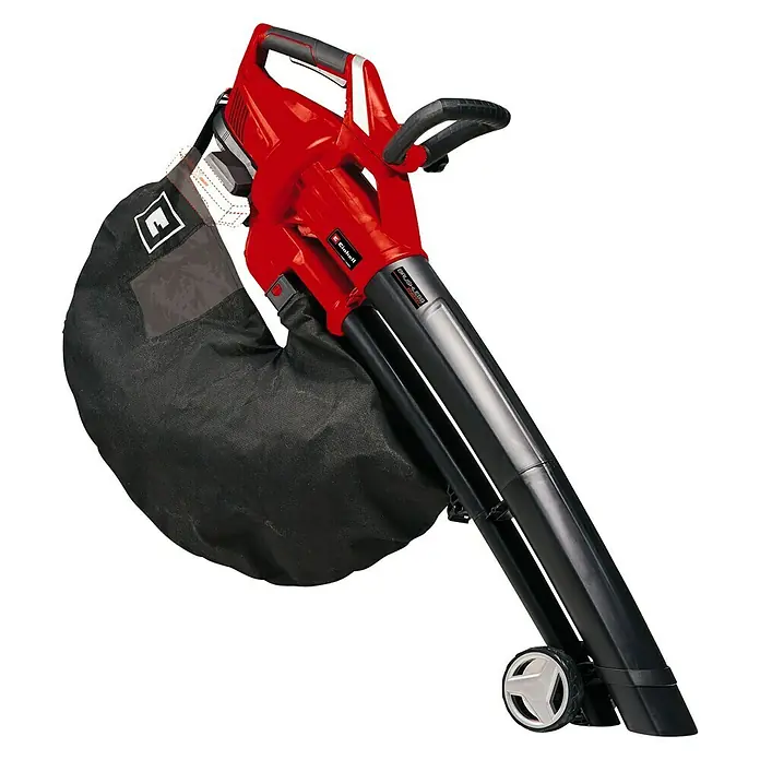 Einhell Power X-Change 18V Akku-Laubsauger GE-CL 36 Li E-Solo - Akkuspannung: 18 V, Ohne Akku, Blasgeschwindigkeit: 210 km/h - Elektrischer Laubbläser und Staubsauger mit Auffangsack und Rollen für den Garten.