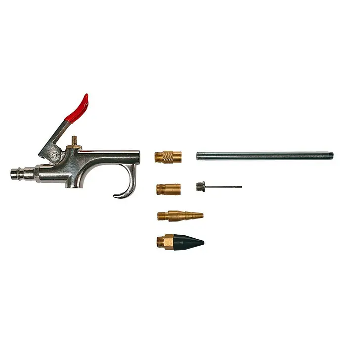 Einhell Ausblaspistolen-Set - Betriebsdruck: 2 bar - 8 bar, 7 -tlg. - Druckluftpistole mit verschiedenen Düsenaufsätzen für vielfältige Anwendungen in Werkstatt und Industrie.
