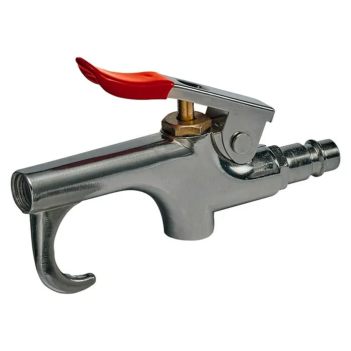 Einhell Ausblaspistolen-Set - Betriebsdruck: 2 bar - 8 bar, 7 -tlg. - Eine Druckluftpistole mit rotem Griff und Chrombeschichtung. Zum Reinigen und Staub entfernen geeignet.