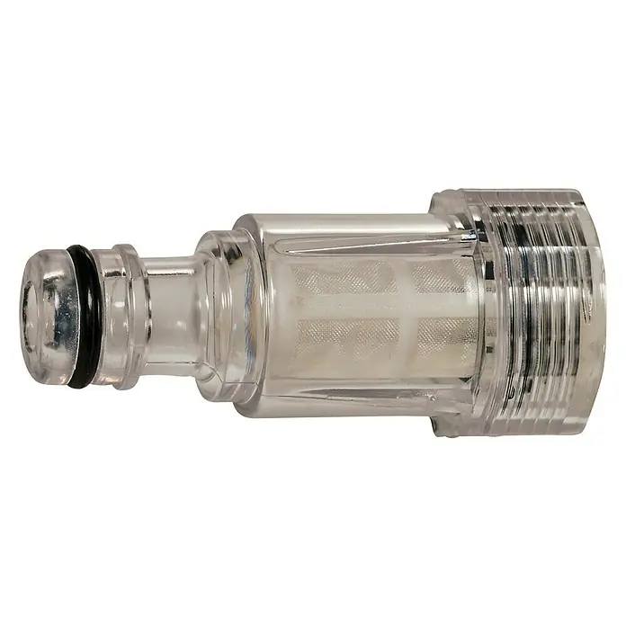 Einhell Expert Hochdruckreiniger TE-HP 140 - 1.900 W, Max. Druck: 140 bar, Fördermenge: 420 l/h - Ein klares Wasserfilterstück mit einem eingebauten Sieb zur Reinigung von Wasserleitungen und Bewässerungssystemen.