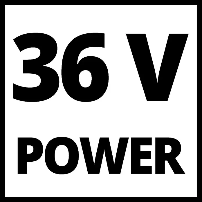 Einhell Power X-Change 18V Akku-Laubsauger GE-CL 36 Li E-Solo - Akkuspannung: 18 V, Ohne Akku, Blasgeschwindigkeit: 210 km/h - 36 V Power Logo. Das Logo zeigt die Spannung und Leistungsfähigkeit eines Produkts.