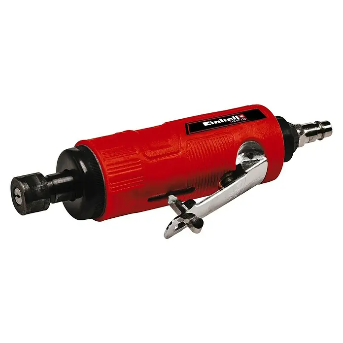 Einhell Classic Druckluft-Stabschleifer TC-PP 220 - 0 bar - 6,3 bar, 128 l/min, 22.000 U/min - Roter Einhell ITC-PP 220 Druckluft-Geradschleifer mit silbernem Hebel.