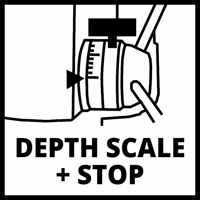 Einhell Taladro de columna TE-BD 550 E - 450 W, Anchura de sujeción mandril portabrocas: 0 mm - 13 mm - Escala de profundidad con tope ajustable para medición precisa en una herramienta.