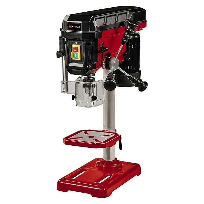 Einhell Classic Tischbohrmaschine TC-BD 500 - 500 W, Leerlaufdrehzahl: 300 U/min - 2.410 U/min, Spannweite Bohrfutter: 1,5 mm - 13 mm - Abbildung einer Einhell-Tischbohrmaschine, ideal für präzise Bohrarbeiten in Werkstätten. Sie bietet Leistung und Genauigkeit für verschiedenste Materialien.
