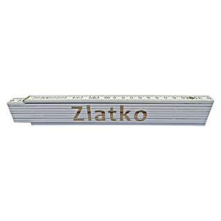 Zložljivi meter (Dolžina: 2 m, Natis: Zlatko, Barva: Bela)