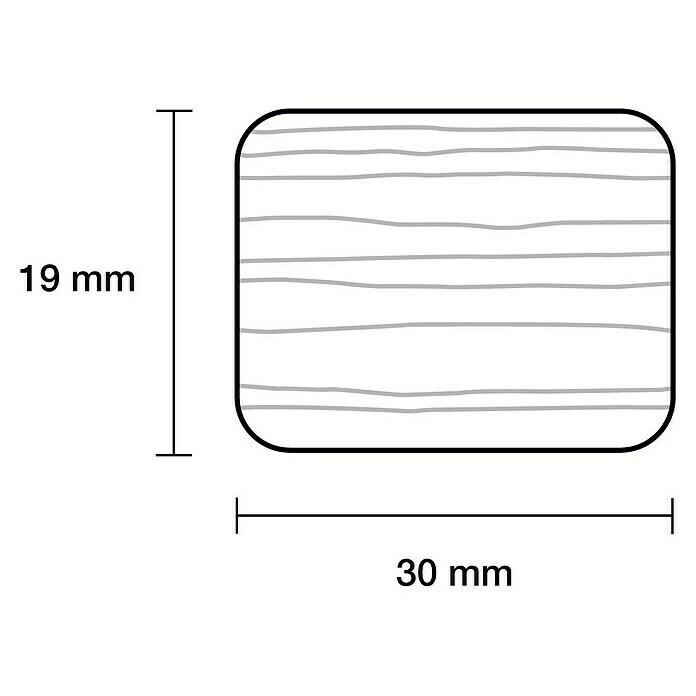 Banklatte0,9 m x 30 mm x 19 mm, Kiefer, Unbehandelt Sketch