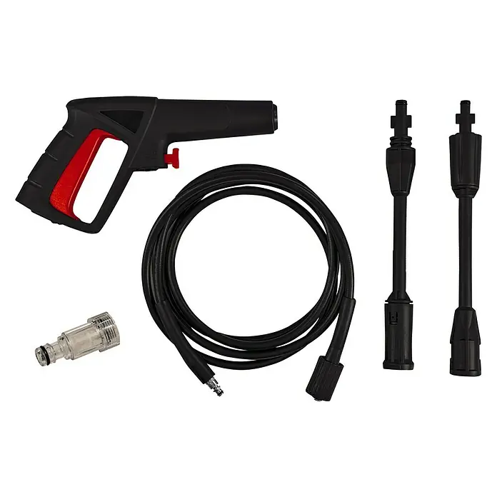 Einhell Classic Hochdruckreiniger TC-HP 90 - 1.200 W, Fördermenge: 372 l/h - Hochdruckreiniger-Zubehörset mit Pistole, Schlauch, Filtern und Lanzen für eine effektive Reinigung verschiedener Oberflächen.