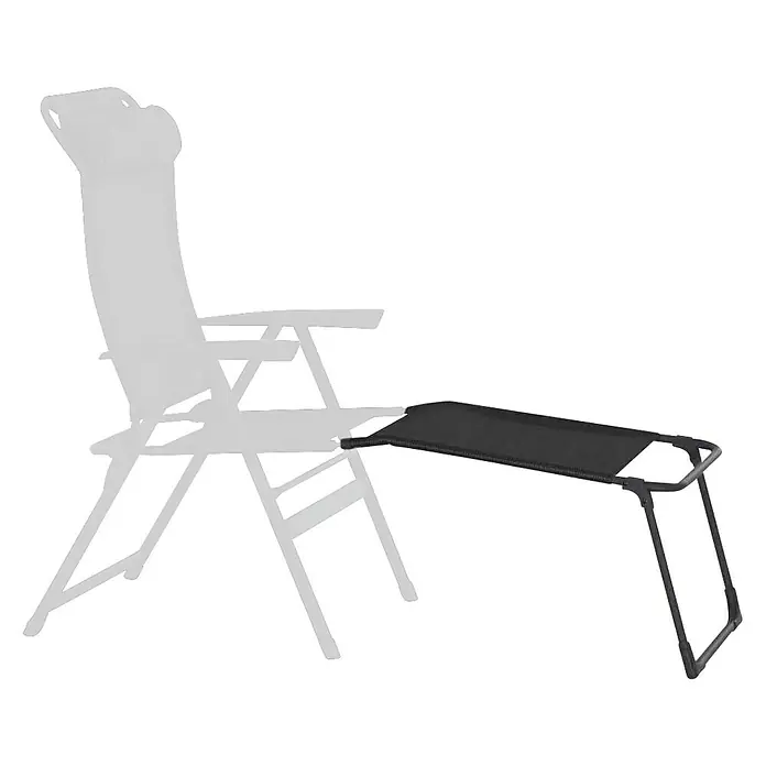 Siena Garden Beinauflage Comfort - Anthrazit - Verstellbarer Liegestuhl mit Fußstütze. Der Rahmen ist hellgrau, die Fußstütze schwarz. Perfekt zum Entspannen im Freien.