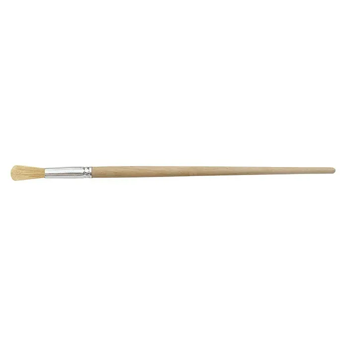 Pincel redondo Cabolata - Tamaño pincel: 8, Tipo de cerdas: Combinación de cerdas artificiales y naturales, Madera - Pincel con mango de madera clara y virola plateada con cerdas claras para artistas y aficionados.