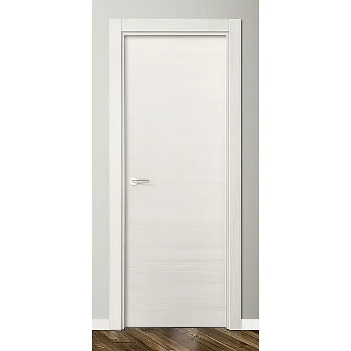 Solid Elements Puerta interior Fresno Eslovenia - 72,5 x 203 cm, Derecha, Blanco, Maciza - Elegante puerta blanca con diseño limpio y manija plateada. La puerta complementa perfectamente el interior luminoso y el suelo de madera.