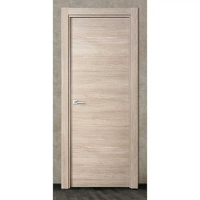 Solid Elements Puerta interior Roble Gris - 72,5 x 203 cm, Derecha, Roble Gris, Maciza - Elegante puerta de madera clara con manija simple. La puerta armoniza perfectamente con la pared y el suelo.