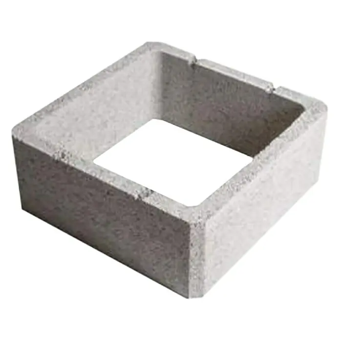 BHS Mallorca Bloque columna - 20 x 20 x 20 cm, Gris, Hormigón - Bloque de hormigón cuadrado gris con centro hueco, perfecto para proyectos de jardinería.