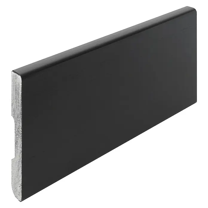 Oknum Rodapié antihumedad EPS - 220 cm x 12 mm x 90 mm, Poliestireno expandido, Gris - Rodapié negro de madera, ideal para interiores modernos. Perfecto para una transición elegante entre la pared y el suelo.