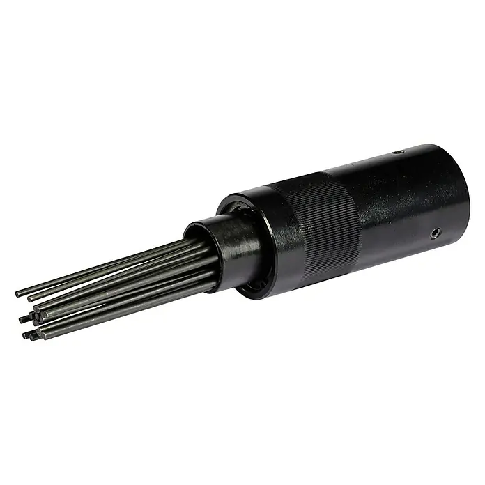 Einhell Classic Druckluft-Meißelhammer - 6,3 bar, Luftverbrauch: 113 l/min, Schlagzahl: 4.500 /min - Ein Druckluft-Nadelentroster Werkzeug in Schwarz, ideal für die Oberflächenbearbeitung mit seinen vielen Stahlstiften.