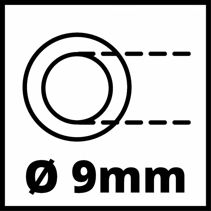Einhell Druckluft-Set - 10 -tlg. - Symbol für Bohrerdurchmesser 9mm für exakte Bohrungen. Ideal für professionelle Handwerker und Heimwerkerprojekte mit Präzisionsanforderungen.