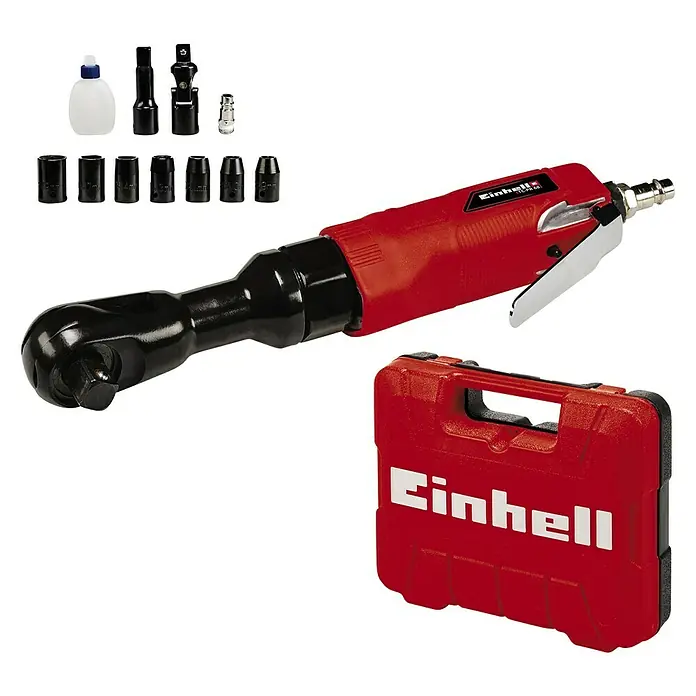 Einhell Classic Druckluft-Ratschenschrauber TC-PR 68 - 0 bar - 6,3 bar - Ein Einhell Druckluft-Ratschenschrauber-Set mit Zubehör und Transportkoffer. Ideal für Werkstatt und Garage für vielfältige Schraubarbeiten.