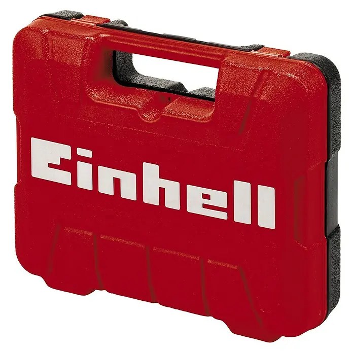 Einhell Classic Druckluft-Ratschenschrauber TC-PR 68 - 0 bar - 6,3 bar - Roter Einhell Werkzeugkoffer mit dem weißen "Einhell"-Logo, ideal für die Aufbewahrung und den Transport von Werkzeugen und Zubehör.